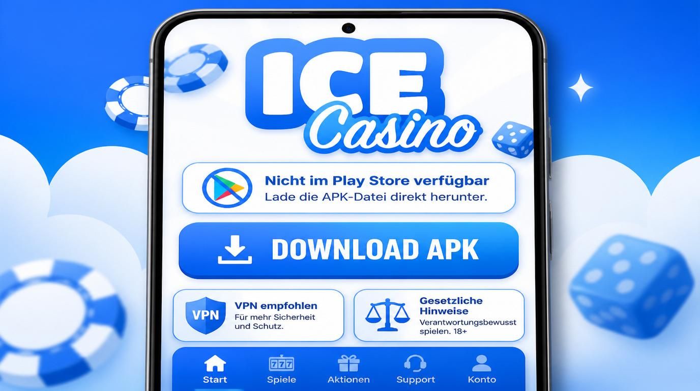 Die Ice Casino App wird in Deutschland oft nicht über den Play Store angezeigt aufgrund von Lizenzvorgaben und Regionen
