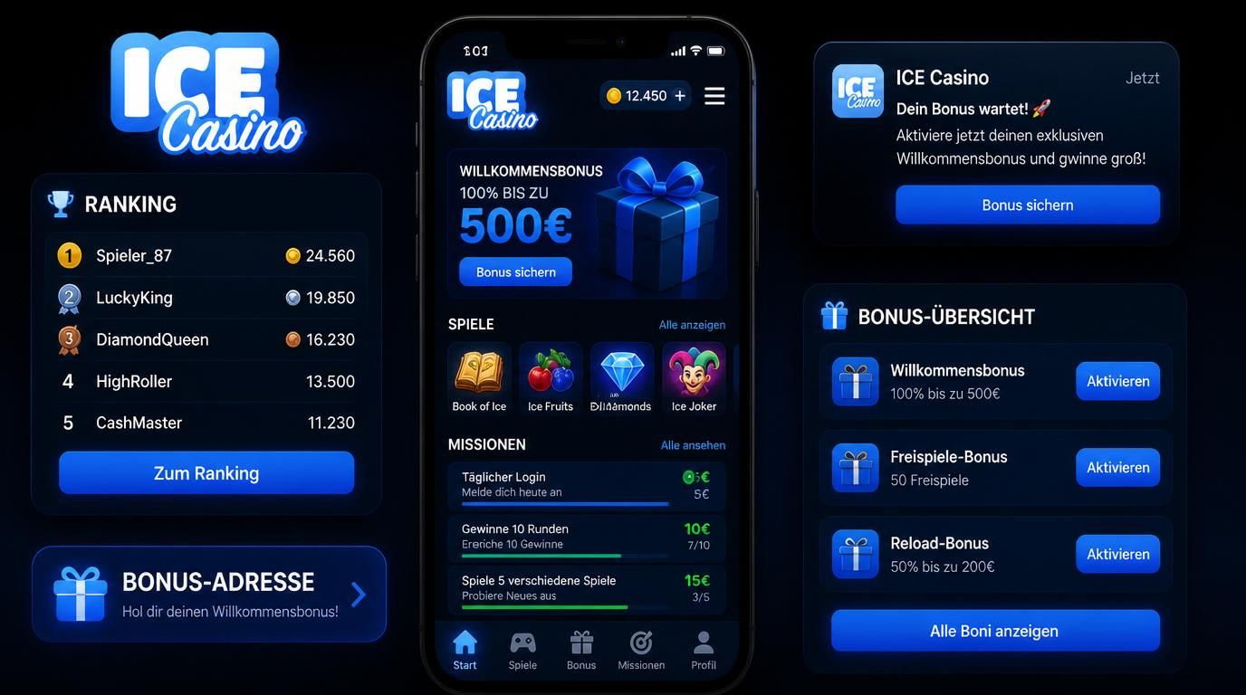 In Deutschland reizt die Ice Casino App besonders durch Punkte sammeln, Ranglisten und Bonusaktionen